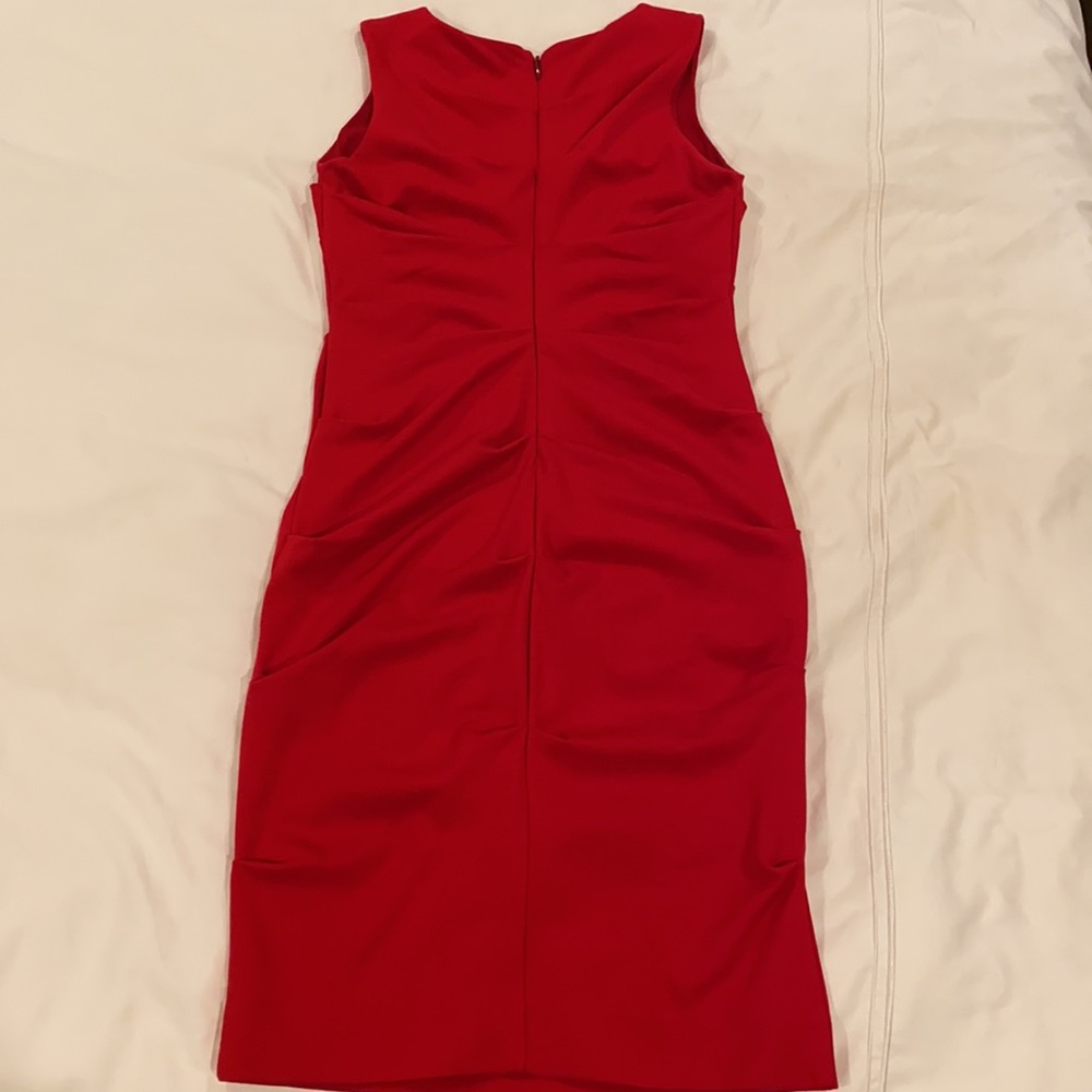 NICOLE MILLER bodycon ruched red dress EUC - Picture 9 of 15